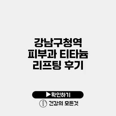 강남구청역 피부과 티타늄 리프팅 후기