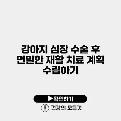 강아지 심장 수술 후 면밀한 재활 치료 계획 수립하기