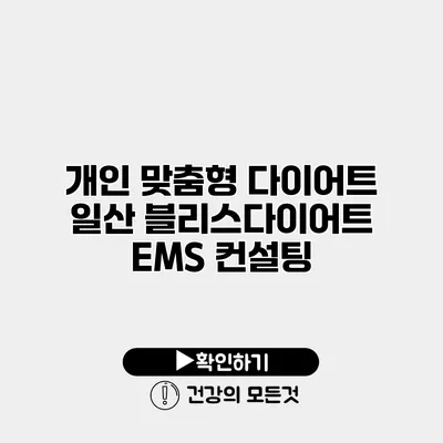 개인 맞춤형 다이어트 일산 블리스다이어트 EMS 컨설팅
