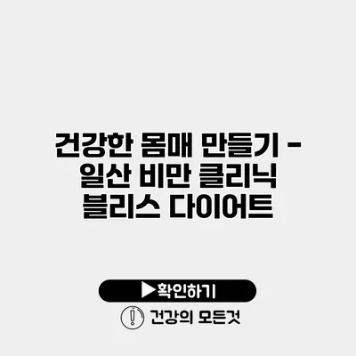 건강한 몸매 만들기 - 일산 비만 클리닉 블리스 다이어트