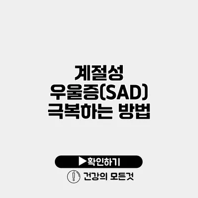 계절성 우울증(SAD) 극복하는 방법