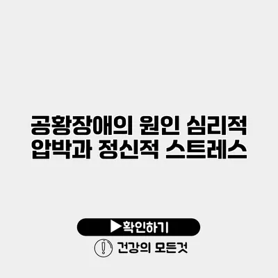 공황장애의 원인 심리적 압박과 정신적 스트레스
