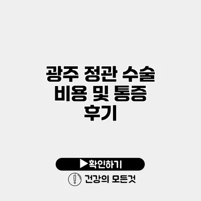 광주 정관 수술 비용 및 통증 후기