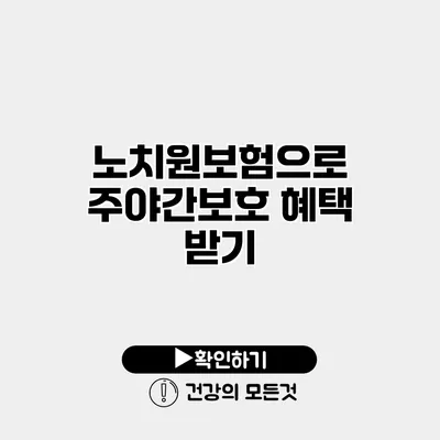노치원보험으로 주야간보호 혜택 받기