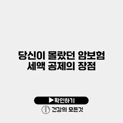 당신이 몰랐던 암보험 세액 공제의 장점