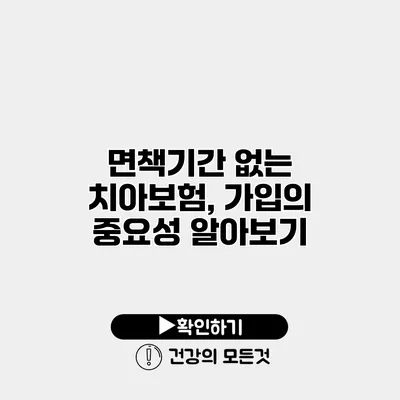 면책기간 없는 치아보험, 가입의 중요성 알아보기