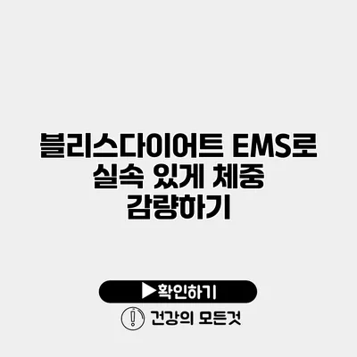 블리스다이어트 EMS로 실속 있게 체중 감량하기