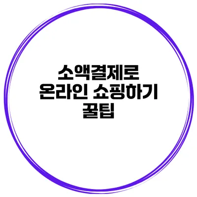 소액결제로 온라인 쇼핑하기 꿀팁