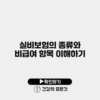 실비보험의 종류와 비급여 항목 이해하기