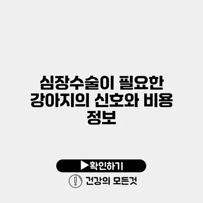 심장수술이 필요한 강아지의 신호와 비용 정보