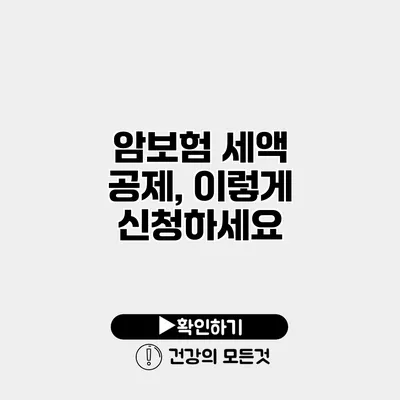암보험 세액 공제, 이렇게 신청하세요