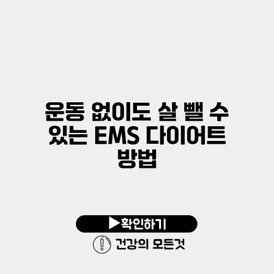 운동 없이도 살 뺄 수 있는 EMS 다이어트 방법