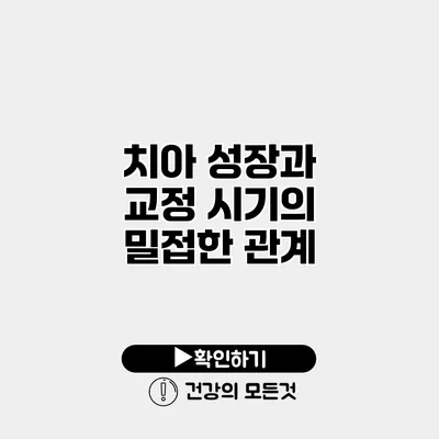 치아 성장과 교정 시기의 밀접한 관계