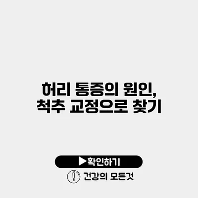 허리 통증의 원인, 척추 교정으로 찾기
