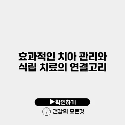 효과적인 치아 관리와 식립 치료의 연결고리
