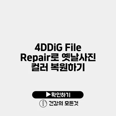 4DDiG File Repair로 옛날사진 컬러 복원하기