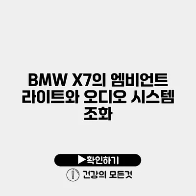 BMW X7의 엠비언트 라이트와 오디오 시스템 조화