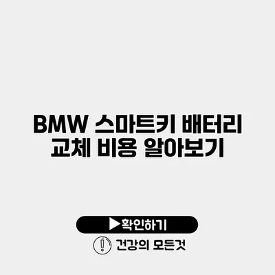 BMW 스마트키 배터리 교체 비용 알아보기