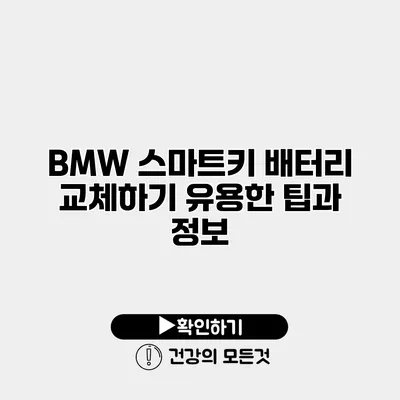 BMW 스마트키 배터리 교체하기 유용한 팁과 정보