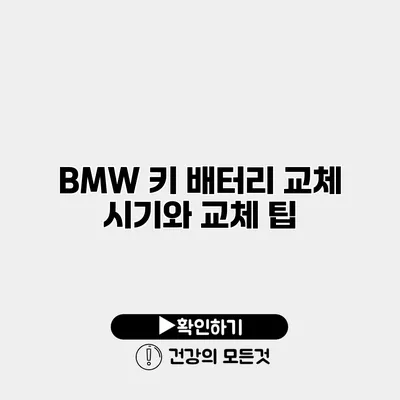 BMW 키 배터리 교체 시기와 교체 팁