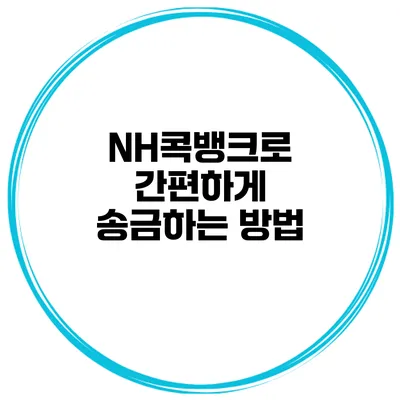 NH콕뱅크로 간편하게 송금하는 방법