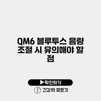 QM6 블루투스 음량 조절 시 유의해야 할 점