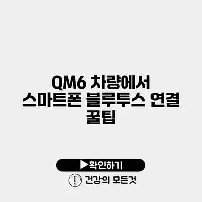 QM6 차량에서 스마트폰 블루투스 연결 꿀팁