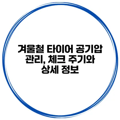 겨울철 타이어 공기압 관리, 체크 주기와 상세 정보
