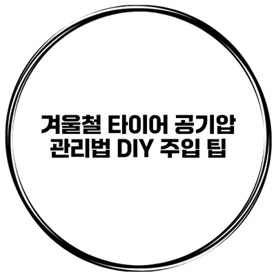 겨울철 타이어 공기압 관리법: DIY 주입 팁
