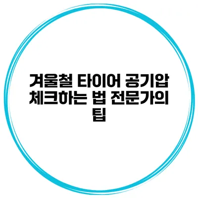 겨울철 타이어 공기압 체크하는 법: 전문가의 팁