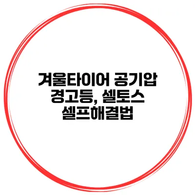겨울타이어 공기압 경고등, 셀토스 셀프해결법