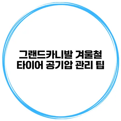 그랜드카니발 겨울철 타이어 공기압 관리 팁