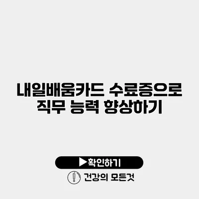 내일배움카드 수료증으로 직무 능력 향상하기