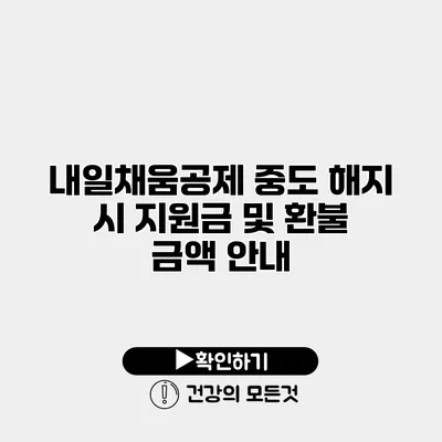 내일채움공제 중도 해지 시 지원금 및 환불 금액 안내