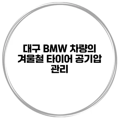 대구 BMW 차량의 겨울철 타이어 공기압 관리