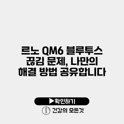 르노 QM6 블루투스 끊김 문제, 나만의 해결 방법 공유합니다