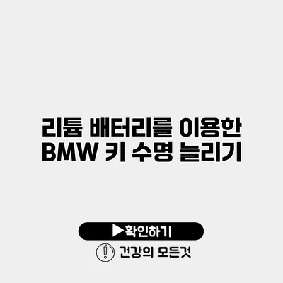 리튬 배터리를 이용한 BMW 키 수명 늘리기