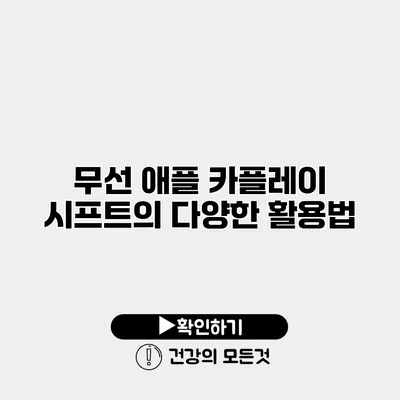 무선 애플 카플레이 시프트의 다양한 활용법