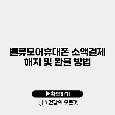 벨류모어/휴대폰 소액결제 해지 및 환불 방법
