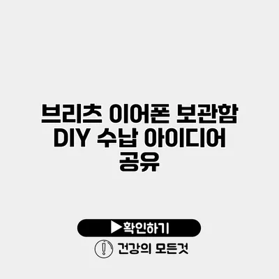 브리츠 이어폰 보관함 DIY 수납 아이디어 공유