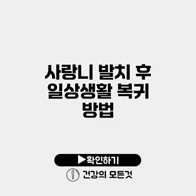 사랑니 발치 후 일상생활 복귀 방법