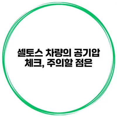 셀토스 차량의 공기압 체크, 주의할 점은?