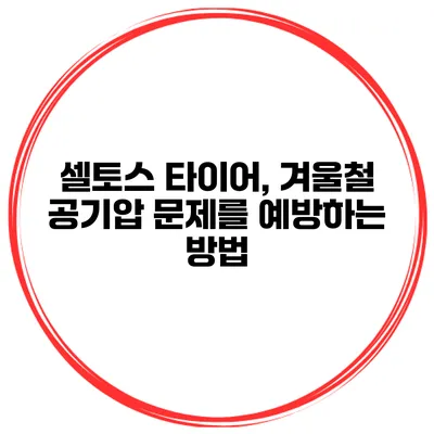 셀토스 타이어, 겨울철 공기압 문제를 예방하는 방법