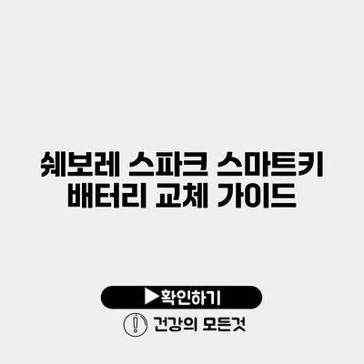 쉐보레 스파크 스마트키 배터리 교체 가이드