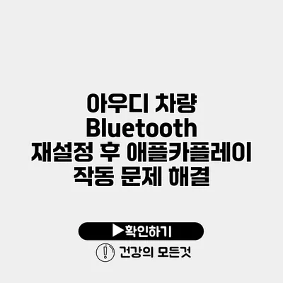 아우디 차량 Bluetooth 재설정 후 애플카플레이 작동 문제 해결