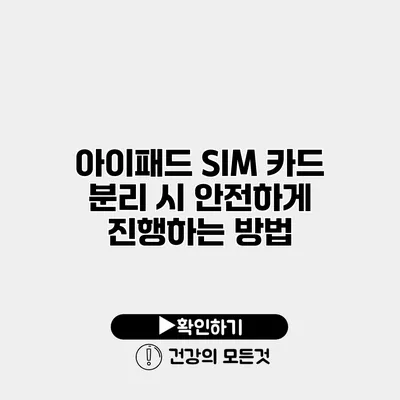 아이패드 SIM 카드 분리 시 안전하게 진행하는 방법
