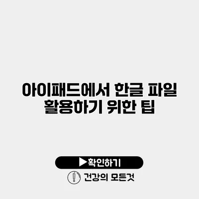 아이패드에서 한글 파일 활용하기 위한 팁