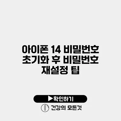 아이폰 14 비밀번호 초기화 후 비밀번호 재설정 팁