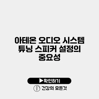 아테온 오디오 시스템 튜닝 스피커 설정의 중요성