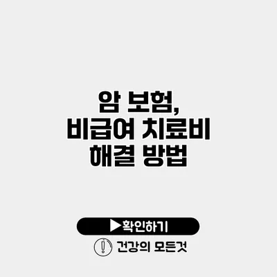 암 보험, 비급여 치료비 해결 방법